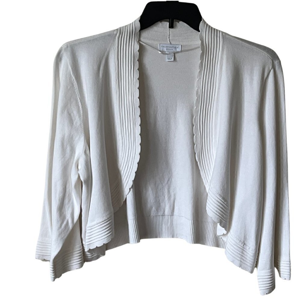 Charter Club Bolero Sweater, Bright White, 3X